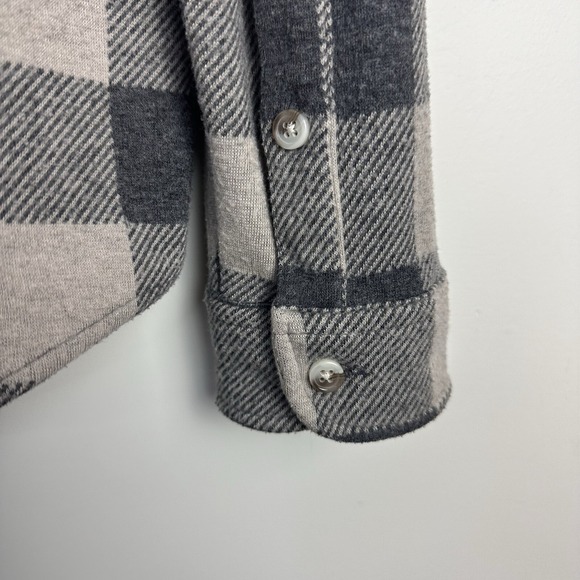 Faherty Women's Tan Charcoal Buffalo Check Legend Sweater Shirt Size Small - Picture 7 of 9